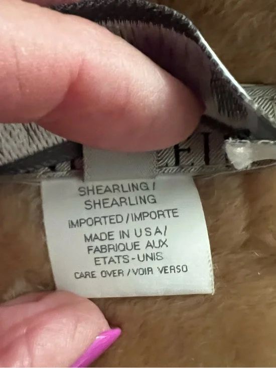 Vintage Tan genuine suede shearling duster long jacket size medium Coat Camel - Picture 9 of 13